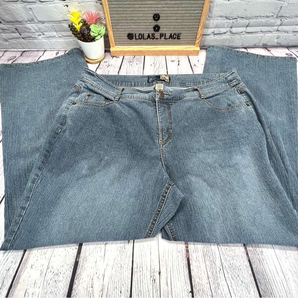 BEAU Womens Wide Leg Plus Size Jeans - Picture 5 of 11